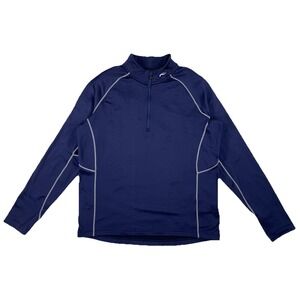 KJUS Diamond Fleece Half Zip Men's 50 M Navy Blue Pullover Golf Outdoors